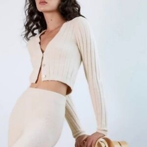 Wilfred Cream Ribbed Cardigan